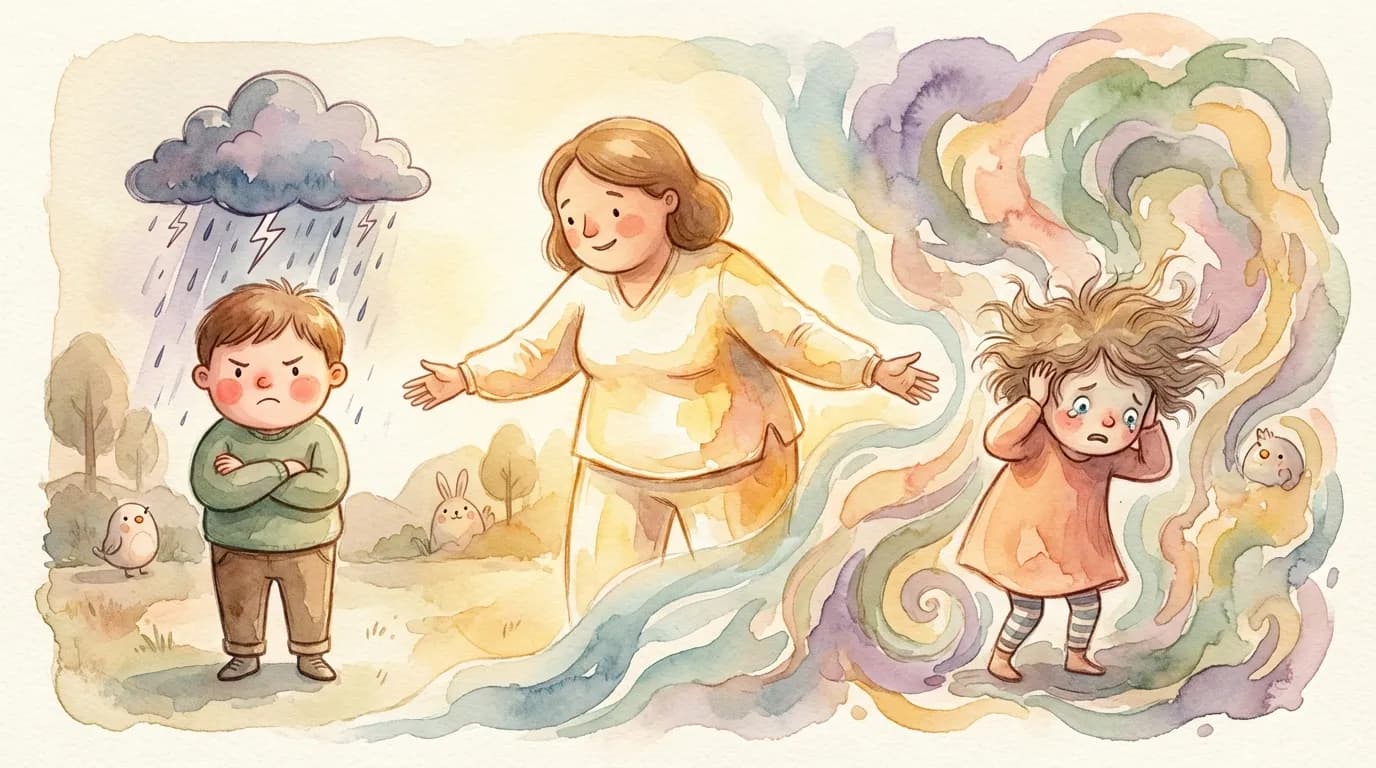 Illustration for tantrums vs meltdowns